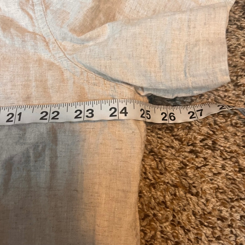 Sonoma Goods For‎ Life Mens XL Beige Linen Blend Short Sleeve Button Down Shirt - Picture 5 of 7